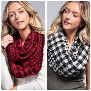 NEW✔️ Buffalo Plaid Infinity Scarves,📍CHOOSE ⬇️~ Red/Black OR White/Black